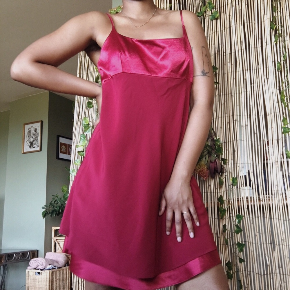 Vintage satin mini slip dress